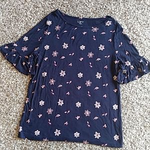 3/$25 Loft flare sleeve cotton top